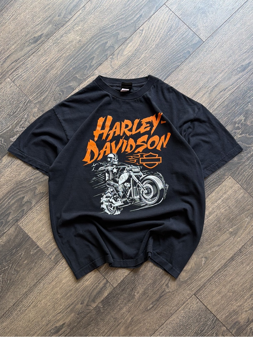 Harley-Davidson Men’s XL T-Shirt Skeleton Biker Motorcycle Graphic Black 2020